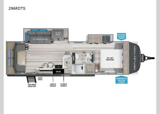 Floorplan - 2025 Reflection 296RDTS Travel Trailer