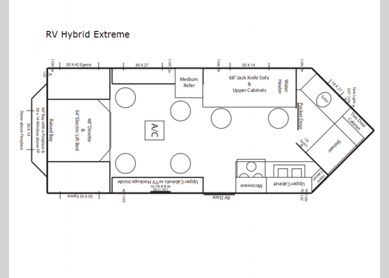 Floorplan - 2023 Ice Castle Fish Houses RV Hybrid Extreme Fish House