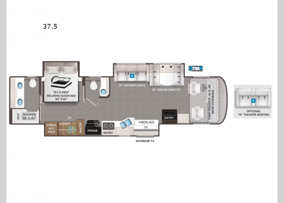 Floorplan - 2026 Palazzo GT 37.5 Motor Home Class A - Diesel