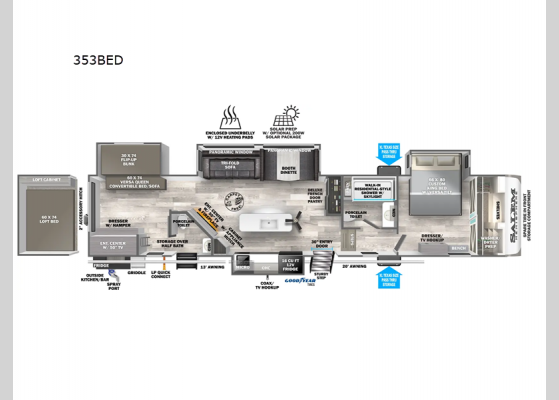 Floorplan - 2024 Salem Hemisphere 353BED Fifth Wheel
