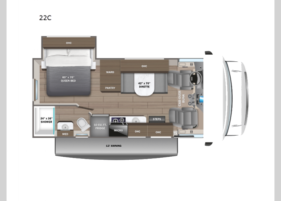 Floorplan - 2026 Redhawk SE 22C Motor Home Class C