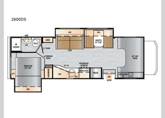 Floorplan - 2025 Entrada 2600DS Motor Home Class C