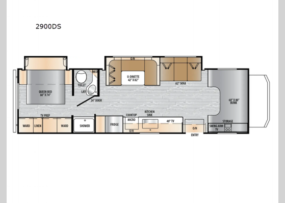 Floorplan - 2025 Entrada 2900DS Motor Home Class C