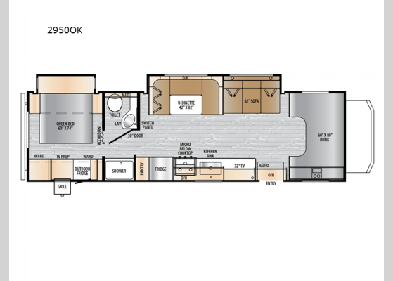 Floorplan - 2025 Entrada 2950OK Motor Home Class C