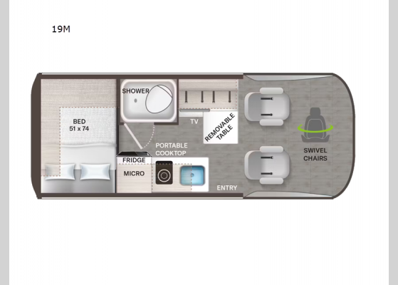 Floorplan - 2025 Sanctuary 19M Motor Home Class B - Diesel