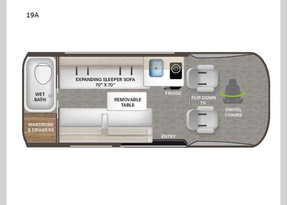 Floorplan - 2025 Sanctuary 19A Motor Home Class B - Diesel