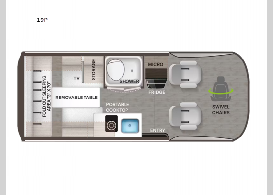 Floorplan - 2025 Sanctuary 19P Motor Home Class B - Diesel