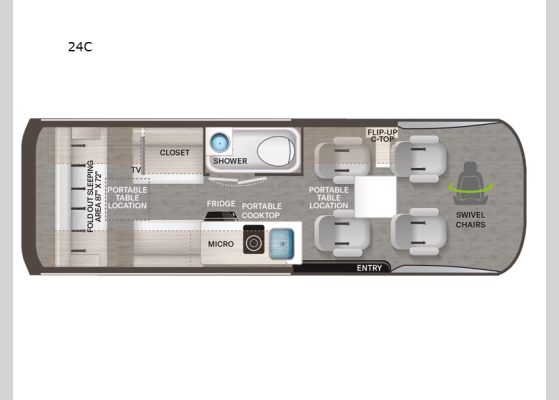 Floorplan - 2025 Sanctuary 24C Motor Home Class B - Diesel