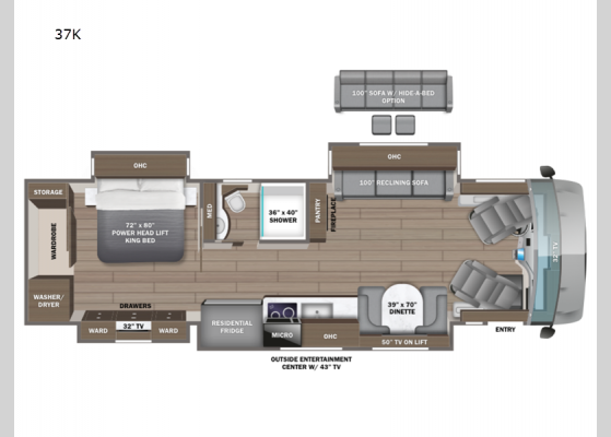 Floorplan - 2025 Anthem 37K Motor Home Class A - Diesel