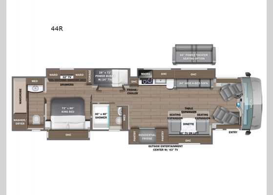 Floorplan - 2025 Anthem 44R Motor Home Class A - Diesel