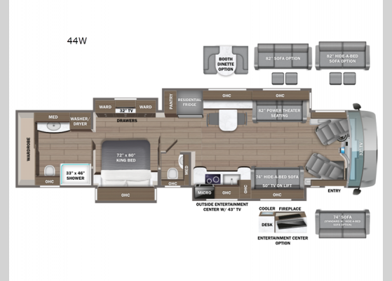 Floorplan - 2025 Anthem 44W Motor Home Class A - Diesel