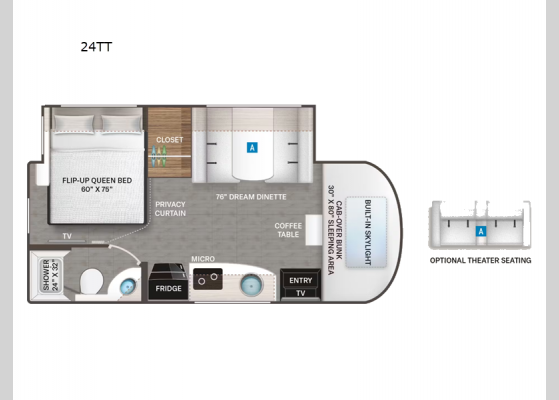 Floorplan - 2025 Delano Sprinter 24TT Motor Home Class C - Diesel