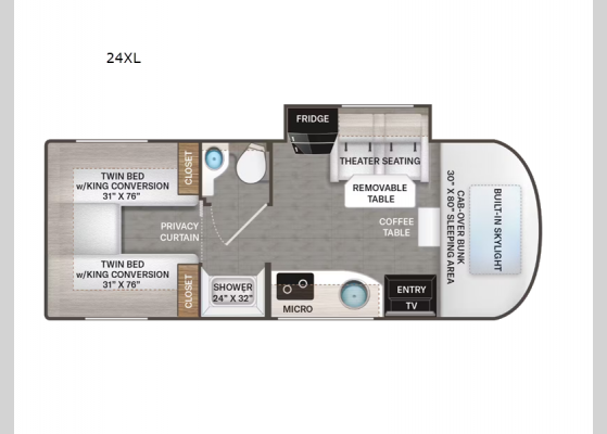 Floorplan - 2025 Delano Sprinter 24XL Motor Home Class C - Diesel