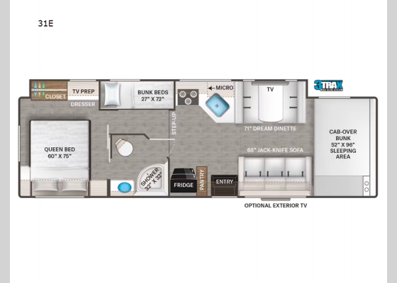 Floorplan - 2026 Chateau 31E Motor Home Class C