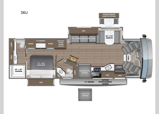 Floorplan - 2025 Emblem 36U Motor Home Class A