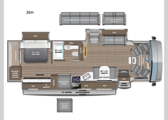 Floorplan - 2025 Emblem 36H Motor Home Class A