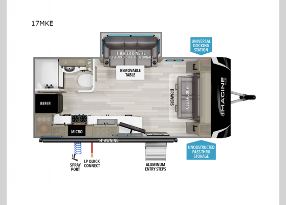 Floorplan - 2025 Imagine XLS 17MKE Travel Trailer