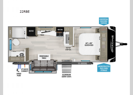 Floorplan - 2025 Imagine XLS 22RBE Travel Trailer