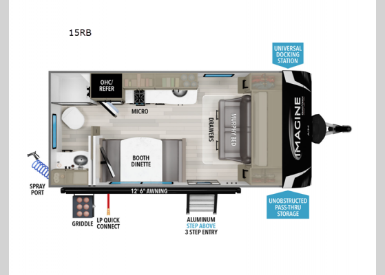 Floorplan - 2025 Imagine AIM 15RB Travel Trailer