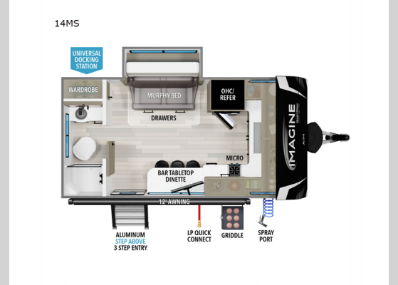 Floorplan - 2025 Imagine AIM 14MS Travel Trailer