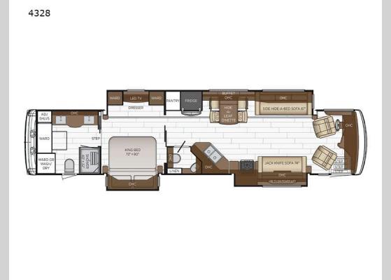 Floorplan - 2024 Dutch Star 4328 Motor Home Class A - Diesel