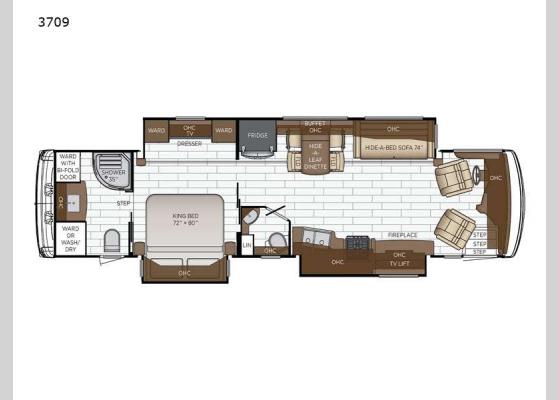 Floorplan - 2024 Dutch Star 3709 Motor Home Class A - Diesel