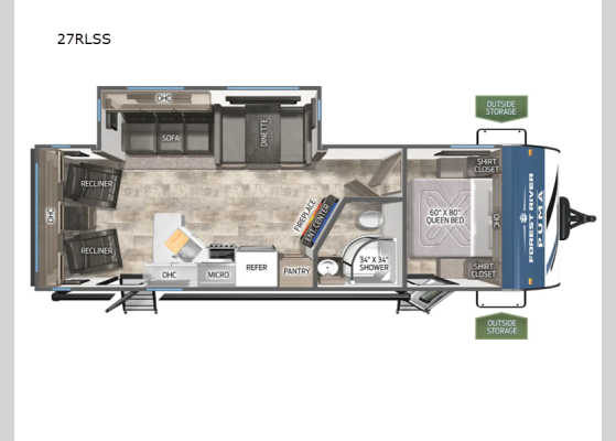 Floorplan - 2026 Puma 27RLSS Travel Trailer