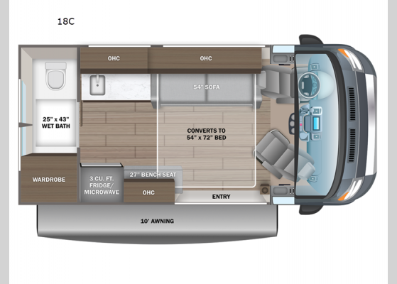 Floorplan - 2025 ARC 18C Motor Home Class B