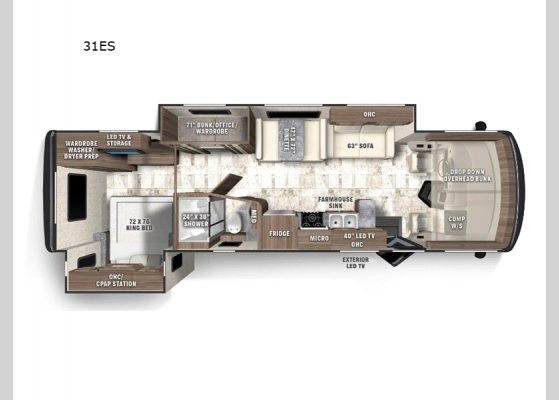 Floorplan - 2025 Pursuit 31ES Motor Home Class A