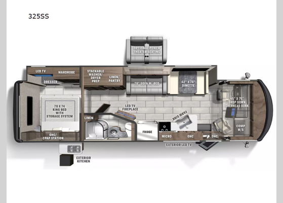 Floorplan - 2025 Encore 325SS Motor Home Class A