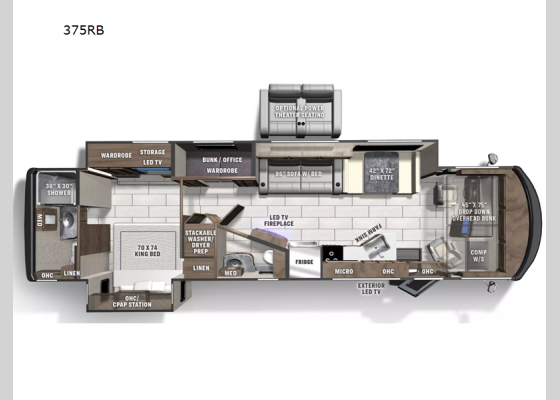 Floorplan - 2025 Encore 375RB Motor Home Class A