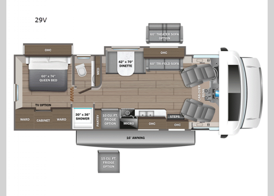 Floorplan - 2025 Esteem 29V Motor Home Class C