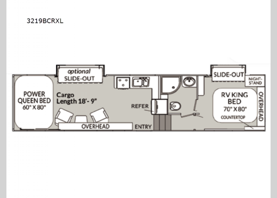 Floorplan - 2025 Blaze'n 3219BCRXL Toy Hauler Fifth Wheel