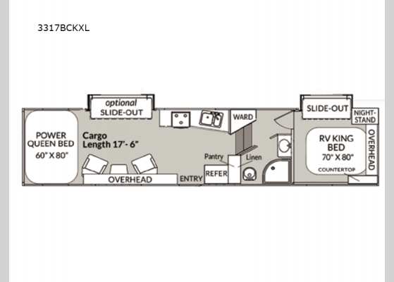 Floorplan - 2025 Blaze'n 3317BCKXL Toy Hauler Fifth Wheel