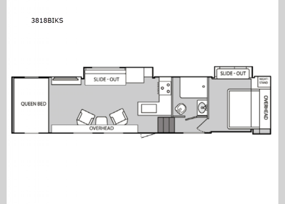 Floorplan - 2025 Blaze'n 3818BIKS Toy Hauler Fifth Wheel