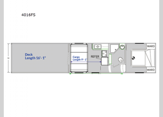 Floorplan - 2025 Blaze'n 4016FS Toy Hauler Fifth Wheel