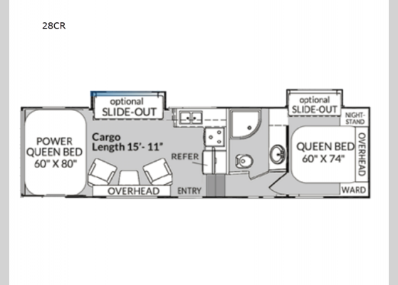 Floorplan - 2025 Blaze'n 2815BCR Toy Hauler Fifth Wheel