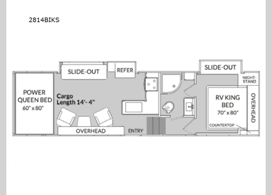 Floorplan - 2025 Blaze'n 2814BIKS Toy Hauler Fifth Wheel