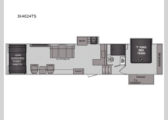 Floorplan - 2025 Blaze'n IK4024TS Toy Hauler Fifth Wheel