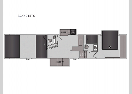 Floorplan - 2025 Blaze'n BCK4215TS Toy Hauler Fifth Wheel