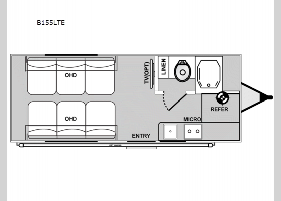 Floorplan - 2025 Blaze'n B155LTE Toy Hauler Travel Trailer