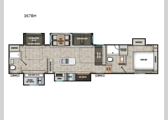 Floorplan - 2026 Chaparral 367BH Fifth Wheel