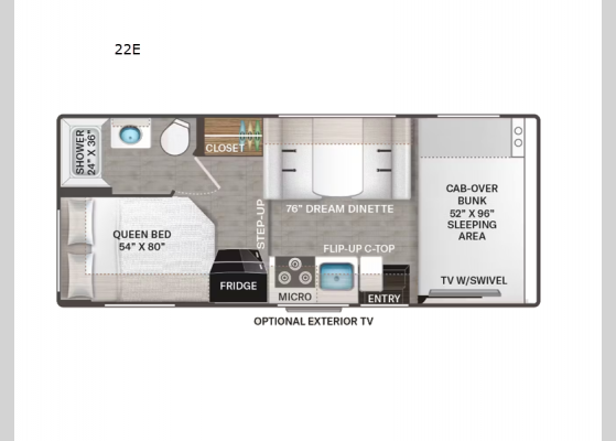 Floorplan - 2025 Chateau 22E Motor Home Class C