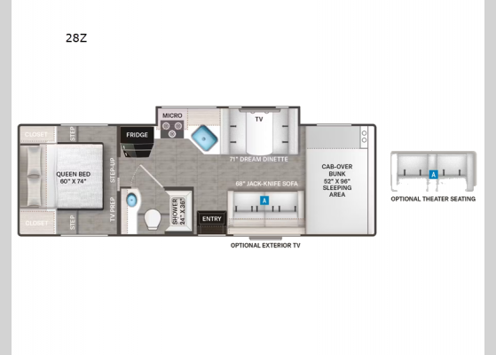 Floorplan - 2025 Chateau 28Z Motor Home Class C