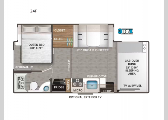 Floorplan - 2025 Chateau 24F Motor Home Class C