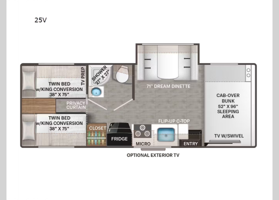 Floorplan - 2025 Chateau 25V Motor Home Class C