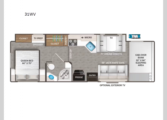 Floorplan - 2025 Chateau 31WV Motor Home Class C