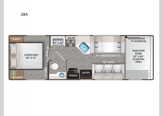 Floorplan - 2025 Chateau 28A Motor Home Class C