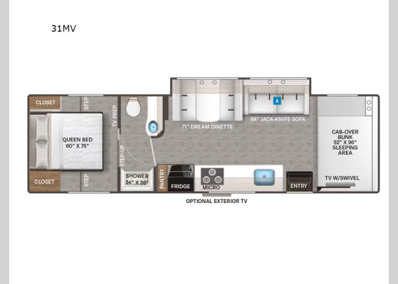 Floorplan - 2025 Chateau 31MV Motor Home Class C