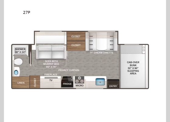 Floorplan - 2025 Chateau 27P Motor Home Class C